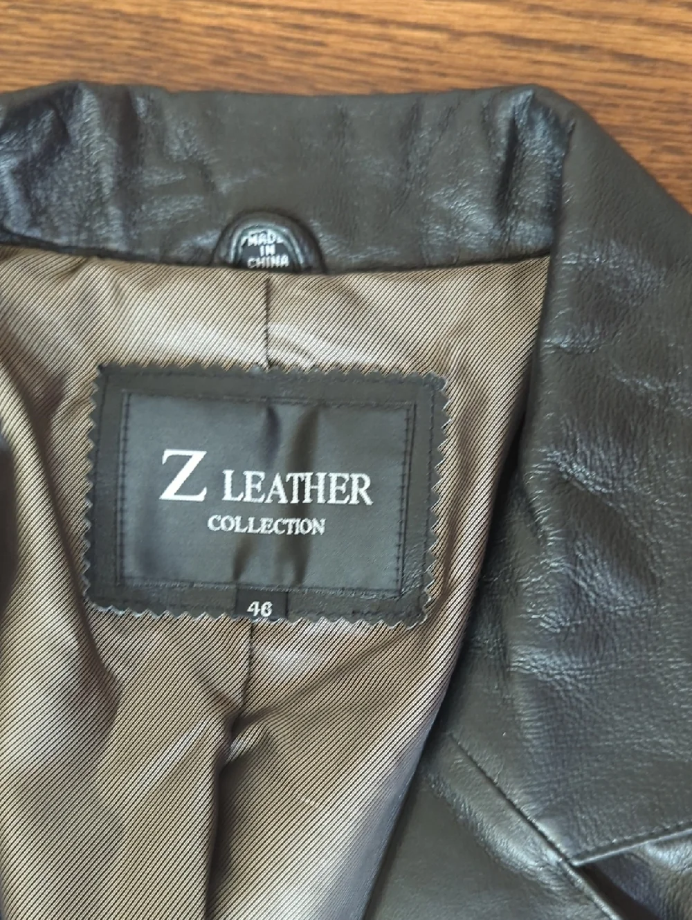 Black Leather Blazer Sleek Minimalist Classic Two-Button Jacket/ Blazer Sz 46